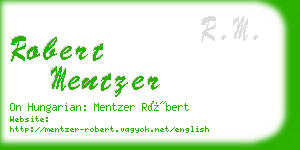 robert mentzer business card